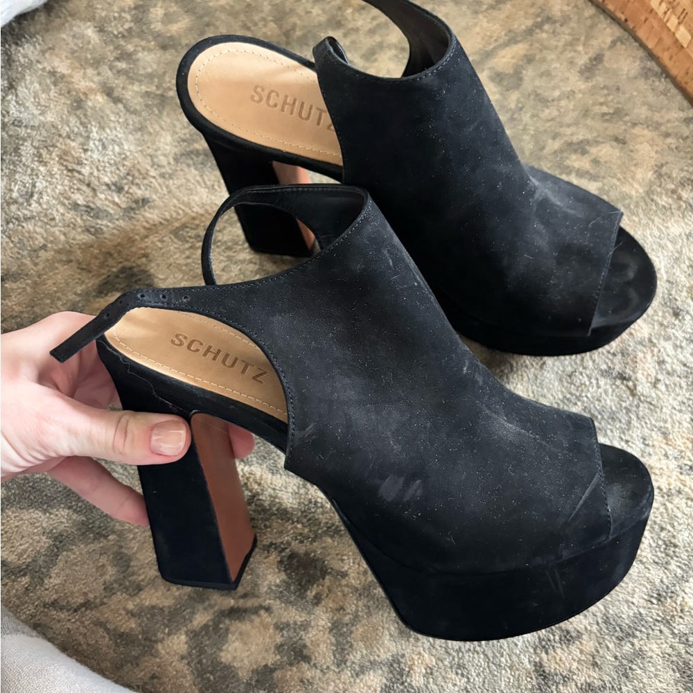 SCHUTZ Black Women's Platform Mules